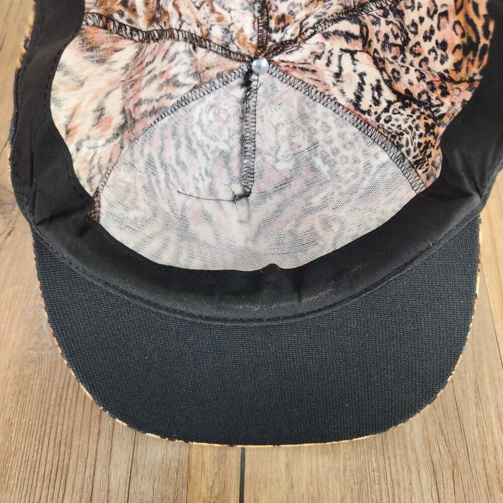 VTG J-Hats Utah's Hogle Zoo Snapback Hat Orange Tiger All Over Print Made in USA